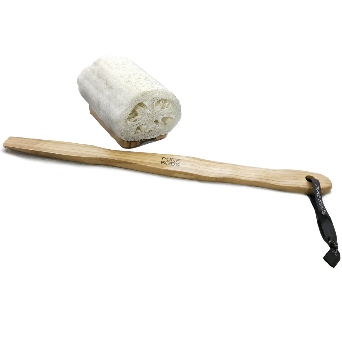 Pure Body Loofah Brush with Detachable Bamboo Handle Pure Body Life